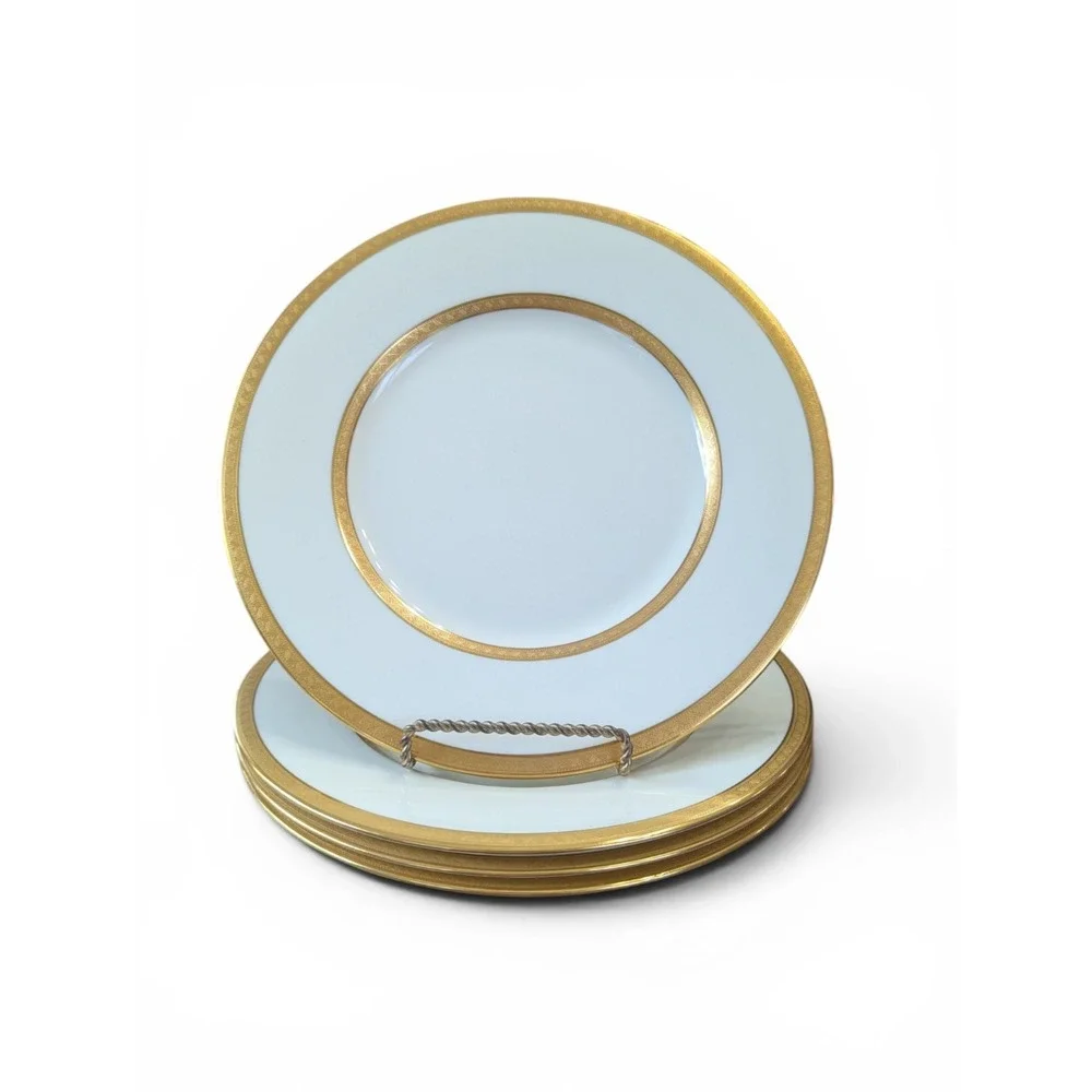 1928 Royal Doulton Gold Encrusted Dinner Plates Set of 4
